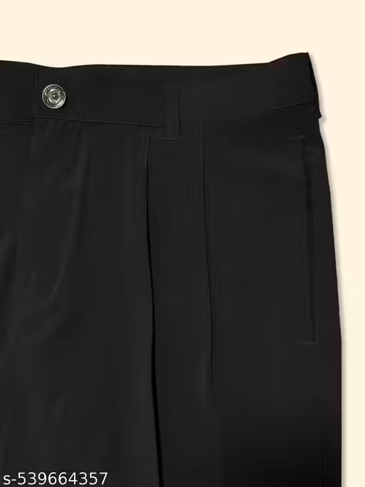 Men’s Relaxed Fit Korean Trousers – Black