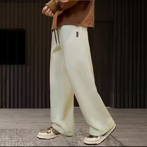 Men's Stylish Baggy Joggers | Loose-Fit Poly-Spandex Stretch Pants for Casual Wear, Gym & Running | Korean-Fashion Track Trousers with Pintuck Detail - "GEN-Z TRENDING"