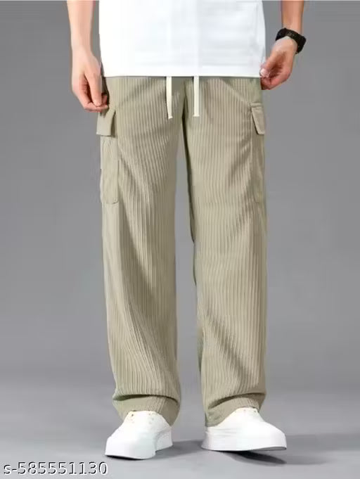 Men’s Corduroy Cargo Pants – Loose Fit Streetwear
