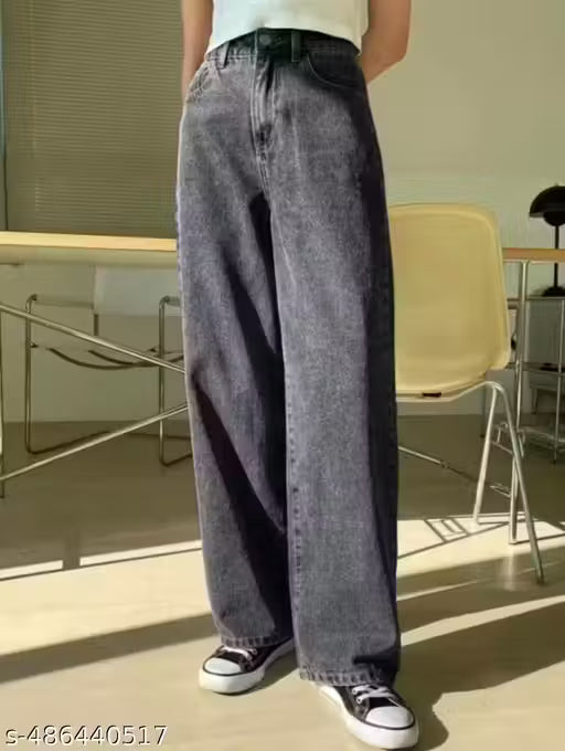 “Women’s Straight Fit Faded Jeans”