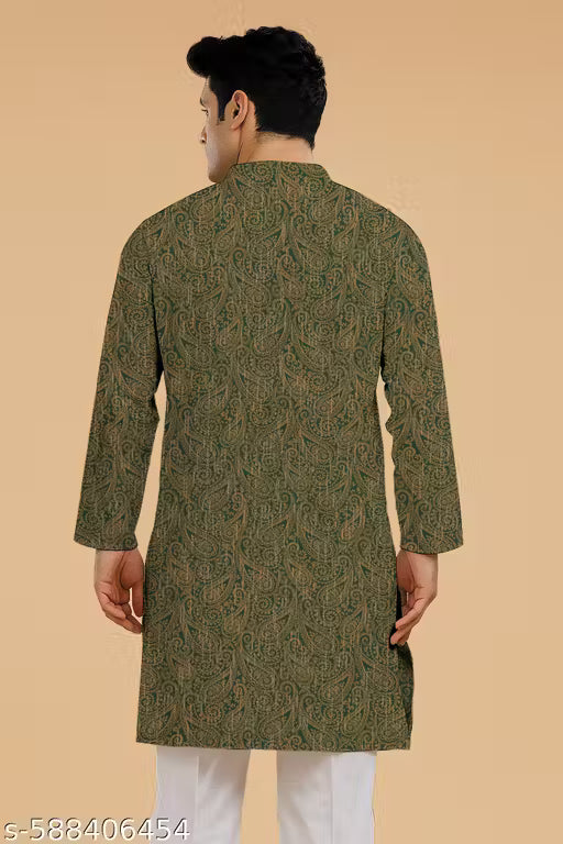 MEN'S OLOIVE TRENDING KURTA